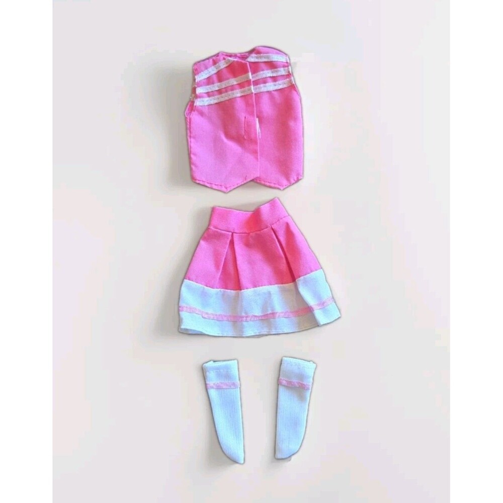 Vintage 80s Barbie Clone Mod Outfit Fashion Doll Skirt Top Vest Socks 4pc Tennis